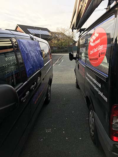 Mercedes Vito Door Glass Replacement -before